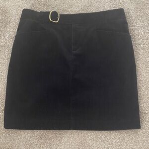 INC International Concepts Black Mini Skirt with Gold Buckle